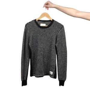 Ovadia Black & White Stripped Pullover Sweater